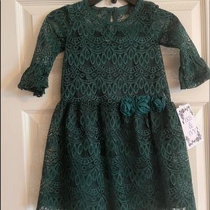 Hunter green lace dress